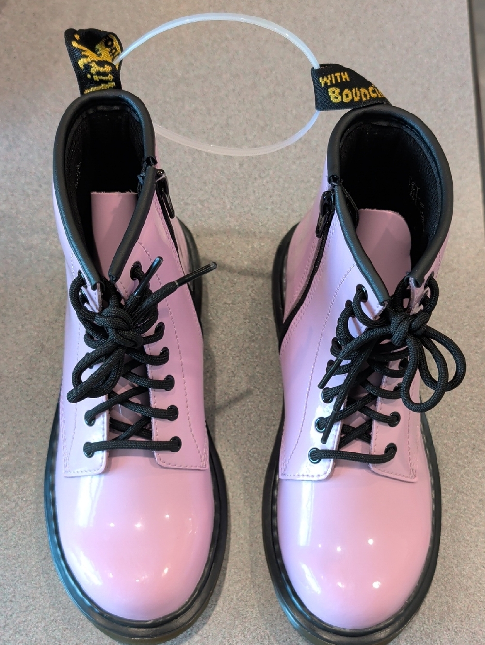 Dr. Martens Pink Patent Lace-Up Boots